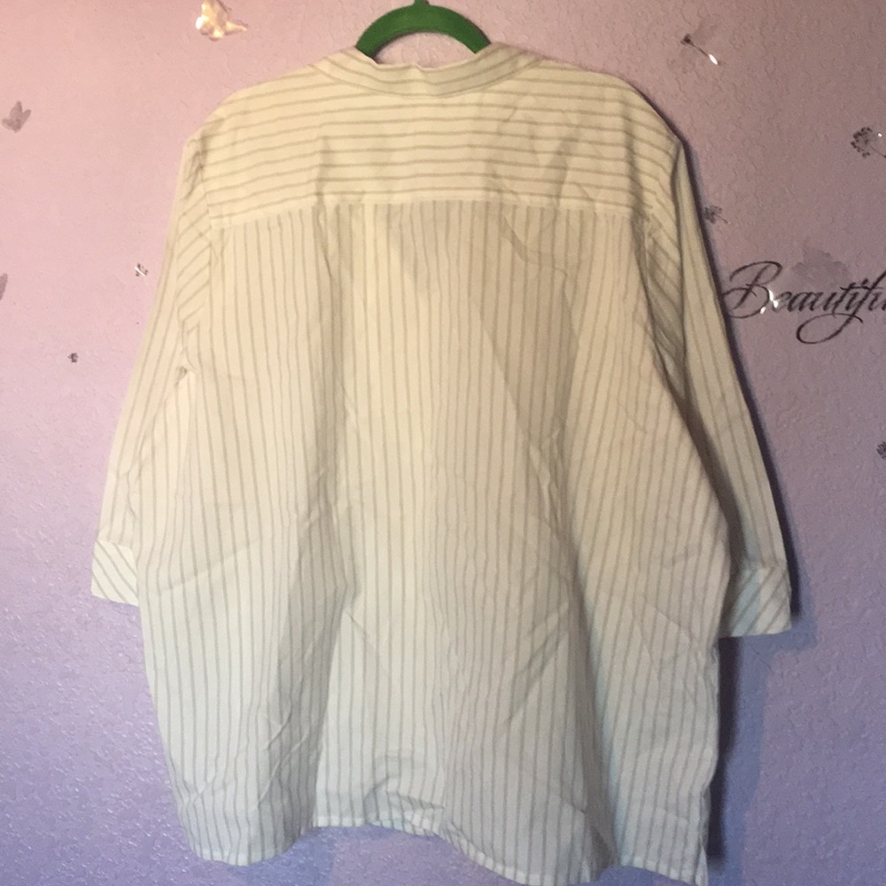 Plus Size Stripped Button Business Work Attire Top - image 5